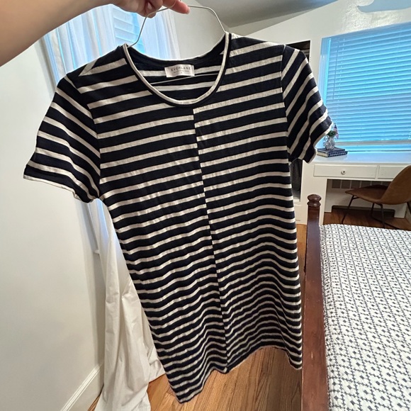 Everlane The Beach Tee Shirt Dress Striped Navy & White size medium - Picture 5 of 6